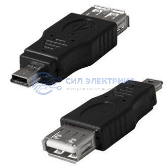 Переходник USB2.0 A(f)-mini USB B(m) фото Переходник USB2.0 A(f)-mini USB B(m)