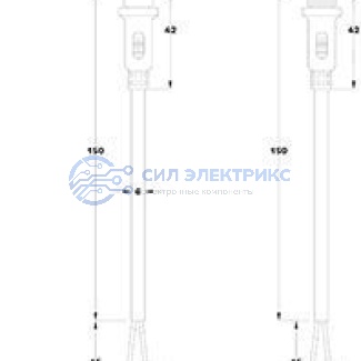 фото Соединительный кабель (2pin) герметичный (IP67) 2х1,0мм² белый REXANT