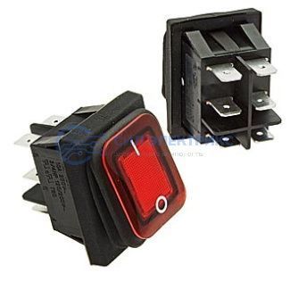 фото Клавишный переключатель SB091-12V, IP65, on-on, размеры 22x30 мм, номинальное напряжение 12 В, ток 6 А