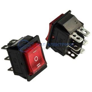 Клавишный переключатель KCD4-203N-C6-R/6P, on-off-on, красный, номинальное напряжение 250 В, ток 6 А фото Клавишный переключатель KCD4-203N-C6-R/6P, on-off-on, красный, номинальное напряжение 250 В, ток 6 А