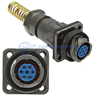 фото Разъем быстроразъемный FQ14-7pin ZPK-8, кабельный, угловая вилка с байонетным соединением
