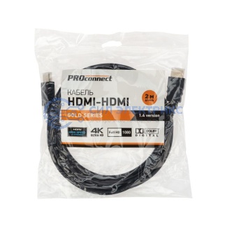фото Кабель HDMI - HDMI 1,4, 2м, Gold, PROconnect