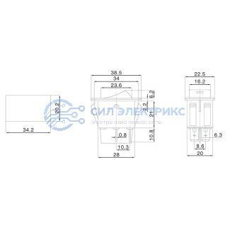 Выключатель клавишный 12V 35А (4с) ON-OFF с синей LED подсветкой (ASW-17D) REXANT фото Выключатель клавишный 12V 35А (4с) ON-OFF с синей LED подсветкой (ASW-17D) REXANT