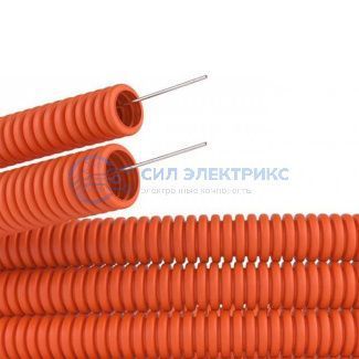 фото Труба гофрированная из ПНД, с зондом, оранжевая, Ø16 мм REXANT
