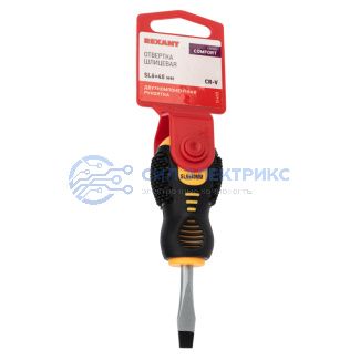 Отвертка шлицевая SL6х40мм, двухкомпонентная рукоятка REXANT фото Отвертка шлицевая SL6х40мм, двухкомпонентная рукоятка REXANT