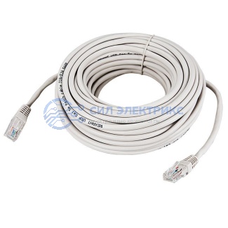 фото Шнур коммутационный, патч-корд, U/UTP RJ45-RJ45 CAT 5e, PVC, серый, 15м REXANT