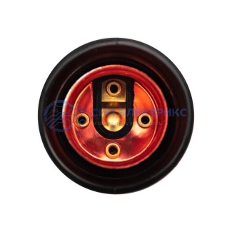 фото Патрон-розетка карболитовый Е27 черный с этикеткой REXANT