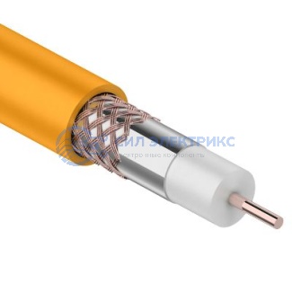 фото Кабель коаксиальный Кабель коаксиальный RG-6U+Cu нг(А)-HF, Cu/Al/Cu, 64%, 75 Ом, 100 м, INDOOR, оранжевый, REXANT