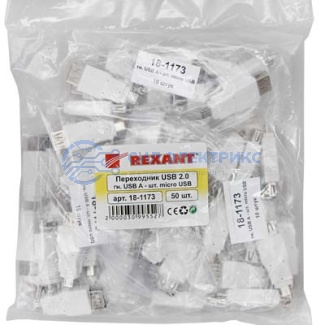 фото Переходник гнездо USB-A (Female)-штекер microUSB (Male) REXANT