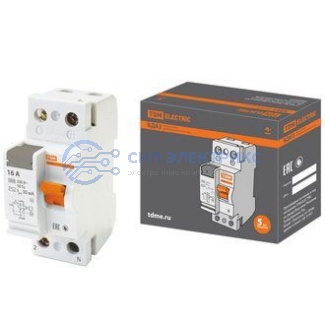 фото Автоматический выключатель ВД63 2Р 16А, 30мА (электронное), номинальное напряжение 230В