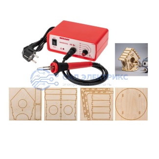 фото Набор для выжигания REXANT, «Кормушка для птиц», Выжигатель + 3D модель, 150х150 мм, пакет