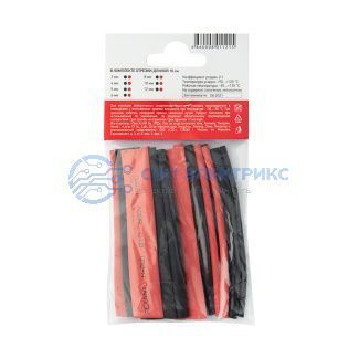 фото Набор термоусаживаемых трубок ТУТ нг №6 MAXIMUM 2:1, упаковка 14 шт. по 10 см REXANT