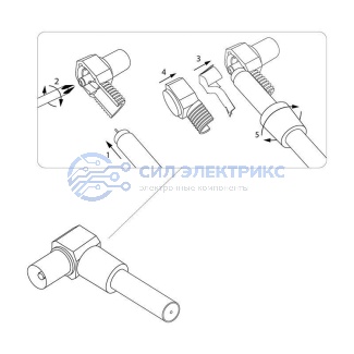 фото Разъем гнездо TV без пайки белый угловой, индивидуальная упаковка 1 шт. REXANT