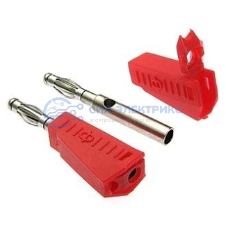 Штекер (гнездо, клемма) Z040 4mm Stackable Plug RED фото Штекер (гнездо, клемма) Z040 4mm Stackable Plug RED