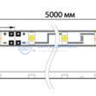 фото LED лента 5м открытая, 10 мм, IP23, SMD 5050, 60 LED/m, 12 V, цвет свечения красный LAMPER