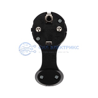 фото Вилка Евро угловая с з/к 16 А плоская за шкаф черная REXANT