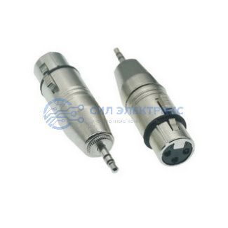фото Переходник микрофонный JD-486 XLR 3pin гнездо (мама)-mini Jack 3.5 штекер (папа), 48 В, -20...+50°C