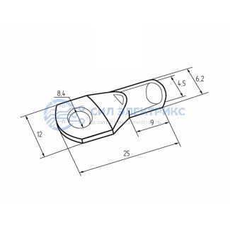 фото НАКОНЕЧНИК КОЛЬЦЕВОЙ D8mm 10шт REXANT (БЛИСТЕР F)