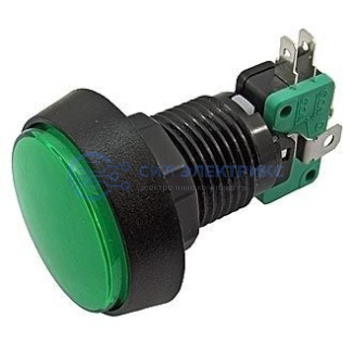 фото Кнопка GMSI-4B-C no(nc)+nc(no) green, зеленая подсветка, 4 контактных положения, кнопка с нормальным/обратным контактом, 50 мм
