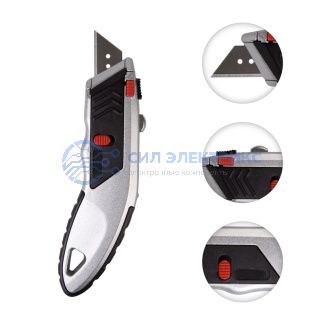 Нож с трапециевидным лезвием Профи, мгновенно заменяемое лезвие REXANT фото Нож с трапециевидным лезвием Профи, мгновенно заменяемое лезвие REXANT