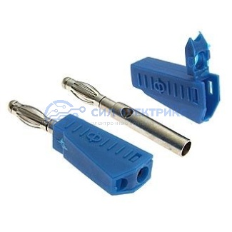 Штекер (гнездо, клемма) Z040 4mm Stackable Plug BLUE фото Штекер (гнездо, клемма) Z040 4mm Stackable Plug BLUE