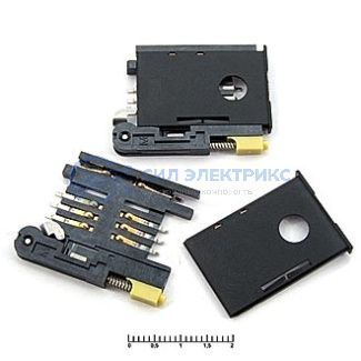 фото Держатель карты KF-016, 2Х3, 6 контактов