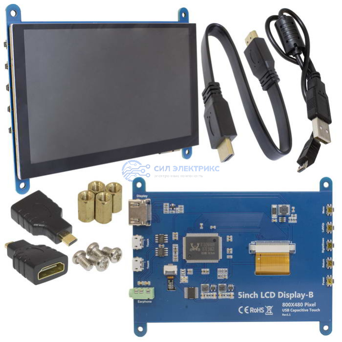 DSM-IPS-TOUCH-5, 5-дюймовый HDMI-дисплей с емкостным сенсорным экраном , разрешение 800x480, HDMI, IPS фото DSM-IPS-TOUCH-5, 5-дюймовый HDMI-дисплей с емкостным сенсорным экраном , разрешение 800x480, HDMI, IPS