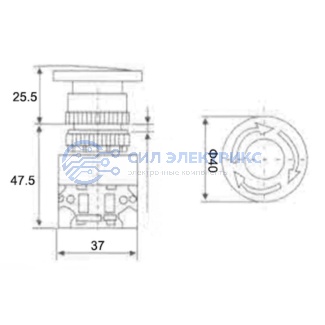 фото Выключатель-кнопка 10А Ø22 красная Аварийная остановка (Y090-11ZS) REXANT