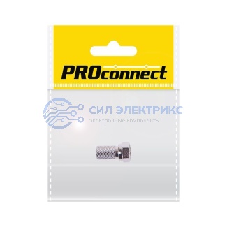 фото Разъем антенный на кабель, штекер F для кабеля SAT (с резиновым уплотнителем), (1шт.) (пакет) PROconnect