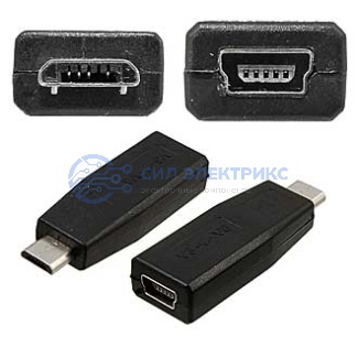 Переходник USB-F Mini to USB-M Micro фото Переходник USB-F Mini to USB-M Micro