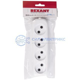 Колодка 4 гнезда без заземления REXANT фото Колодка 4 гнезда без заземления REXANT