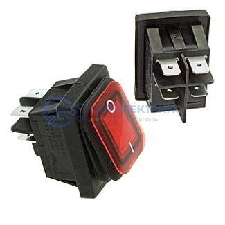 фото Клавишный переключатель SB091-12V, IP65, on-off, размеры 22x30 мм, номинальное напряжение 12 В, ток 6 А