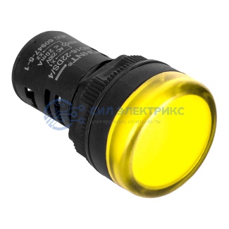 фото Индикатор световой ND16-22DS/4C желтый, компактный, встр. конденсатор, IP65 АС380В (R)