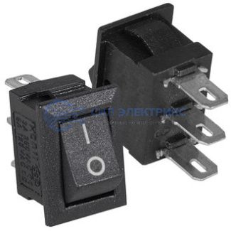 фото Клавишный переключатель KCD5-112-C3-B/3P, on-on, черный, номинальное напряжение 250 В, ток 6 А