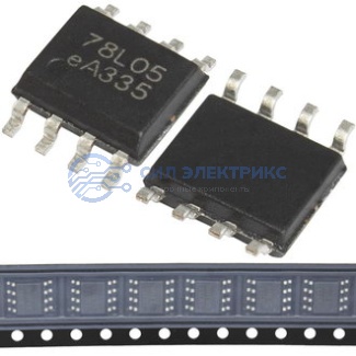 фото Микросхема питания LM78L05D, 5V, 100mA, корпус TO-92, от -40°C до +125°C