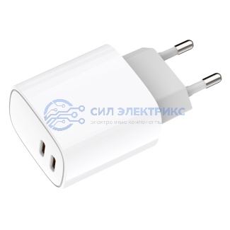 Сетевое зарядное устройство с двумя портами USB-C + USB-C, 20Вт REXANT фото Сетевое зарядное устройство с двумя портами USB-C + USB-C, 20Вт REXANT