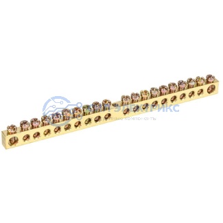 фото Шина PEN «земля-ноль» 6х9 мм 20/1 (20 групп/крепеж по центру) REXANT