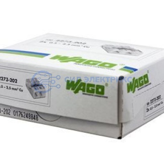 фото 2273-202 Экспресс-клемма 2-проводная до 2,5 мм², (100 шт./уп.) WAGO