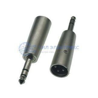 фото Переходник микрофонный JD-494 XLR 3pin штекер (папа)-Jack 6.3 stereo штекер (папа), 48 В, -20...+50°C
