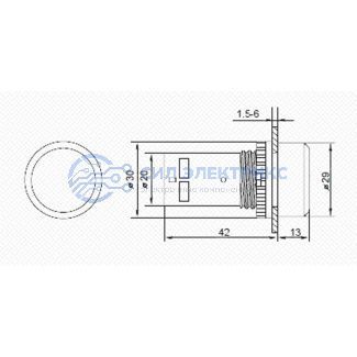 Кнопка EB22 возвратная красная NO+NC 300 В фото Кнопка EB22 возвратная красная NO+NC 300 В