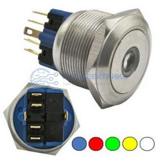 фото Кнопка антивандальная GQ25-11D/Y on-(off)+off-(on)