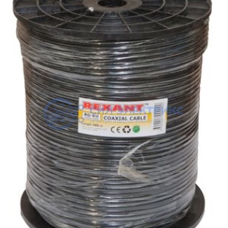Кабель коаксиальный Кабель коаксиальный RG-6U, 75 Ом, CCS/Al/Al, 64%, 305 м, OUTDOOR, черный, REXANT фото Кабель коаксиальный Кабель коаксиальный RG-6U, 75 Ом, CCS/Al/Al, 64%, 305 м, OUTDOOR, черный, REXANT