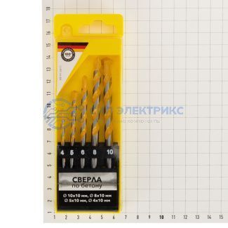 фото Набор сверл по бетону 4-5-6-8-10 мм Kranz пластиковый кейс Kranz