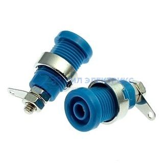 фото Штекер (гнездо, клемма) Z016 4mm panel jack BLUE