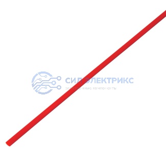 фото Трубка термоусаживаемая ТУТ 3,0/1,5мм, красная, упаковка 50 шт. по 1м, PROconnect