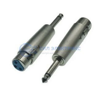 фото Переходник микрофонный JD-493 XLR 3pin гнездо (мама)-Jack 6.3 mono штекер (папа), 48 В, -20...+50°C