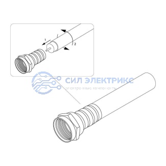 фото Разъем антенный на кабель, штекер F для кабеля RG-6, (2шт) REXANT