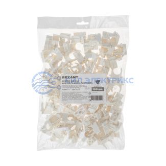 фото Крепеж-клипса для монтажного пистолета Ø16 мм, белая REXANT