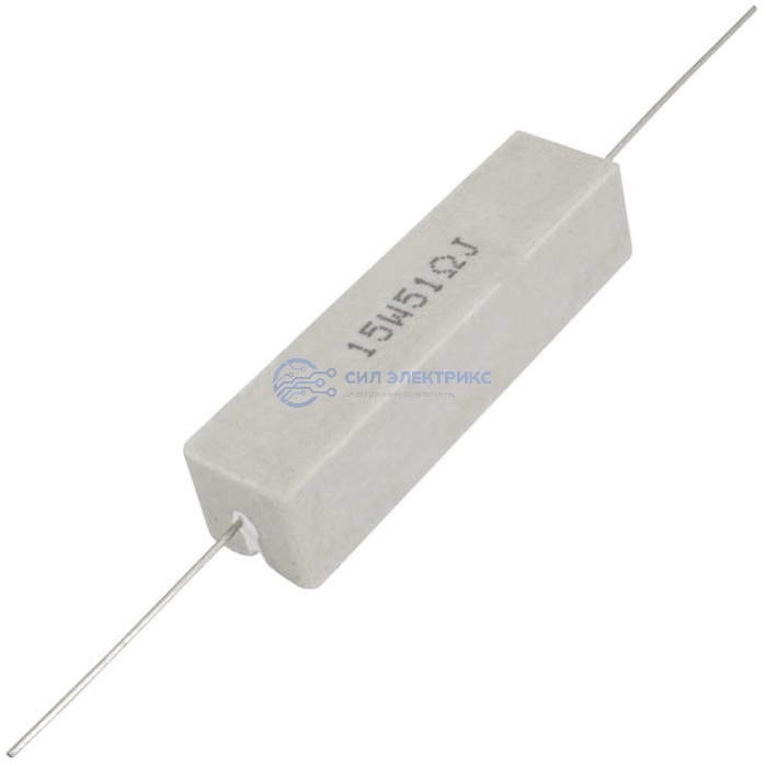 Резистор мощный постоянный RX27-1, 51 Ом, 15 Вт, допуск 5%, серия SQP15 фото Резистор мощный постоянный RX27-1, 51 Ом, 15 Вт, допуск 5%, серия SQP15