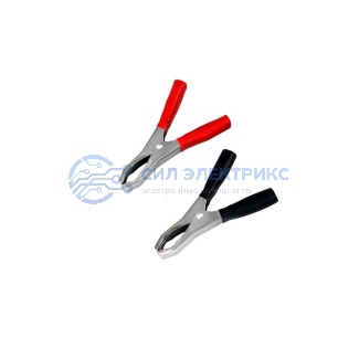 фото Зажим крокодил REXANT, длина 98 мм, ток 50A, 2 шт., пакет БОПП